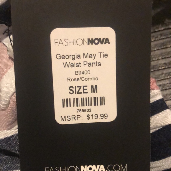 NWT Fashion Nova Tie Waist Pants. Size M - Picture 6 of 7